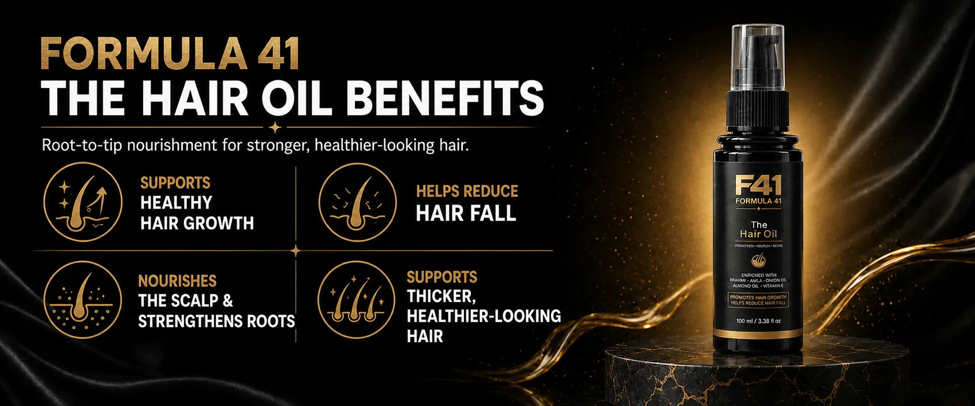 What it does. Root-to-tip nourishment for stronger, healthier-looking hair. Supports healthy hair growth, helps reduce hair fall, nourishes the scalp and strengthens roots, supports thicker, healthier-looking hair.